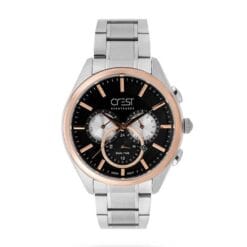 ساعت مردانه کرست نقره ای مشکی crest-6163-2