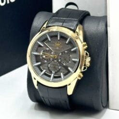 ساعت مردانه الگانس مشکی طلایی elegance-5018