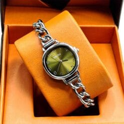 ساعت طرح کارتیر نایدو نقره ای سبز naidu