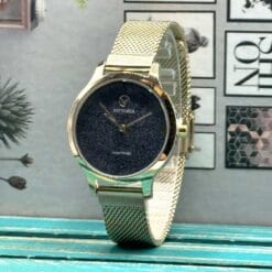 ساعت زنانه ویتوریا طلایی مشکی vittoria-3187