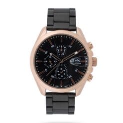 ساعت مردانه کرست مشکی رزگلد crest-6175-2