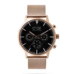 ساعت مردانه کرست رزگلد مشکی crest-6182-5