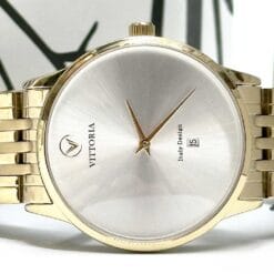 ساعت مردانه ویتوریا طلایی سیلور VT-3053