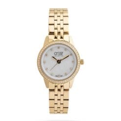 ساعت زنانه کرست طلایی سفید crest-9010-2