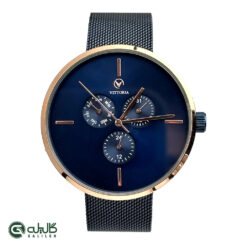 ساعت مردانه ویتوریا سرمه ای رزگلد VT-3213