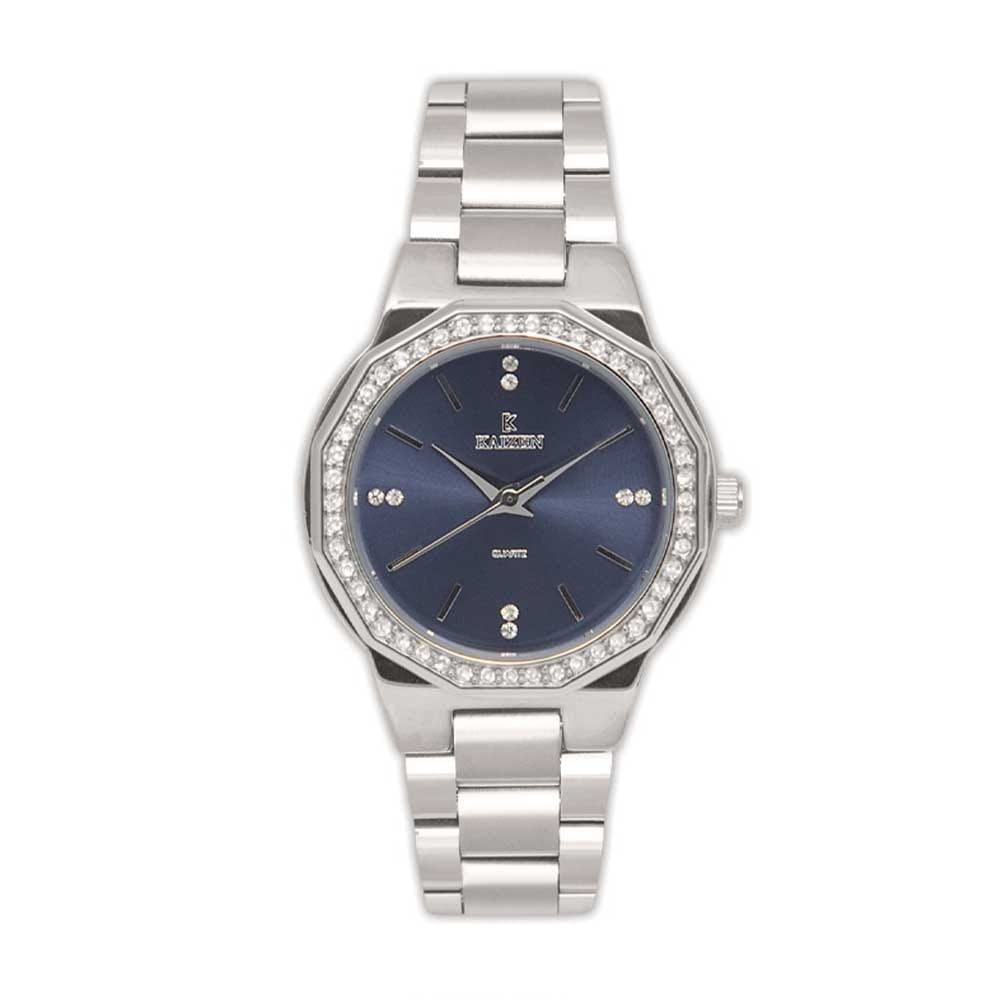 ساعت زنانه کایزن نقره ای سرمه ای kaizen-2202-c