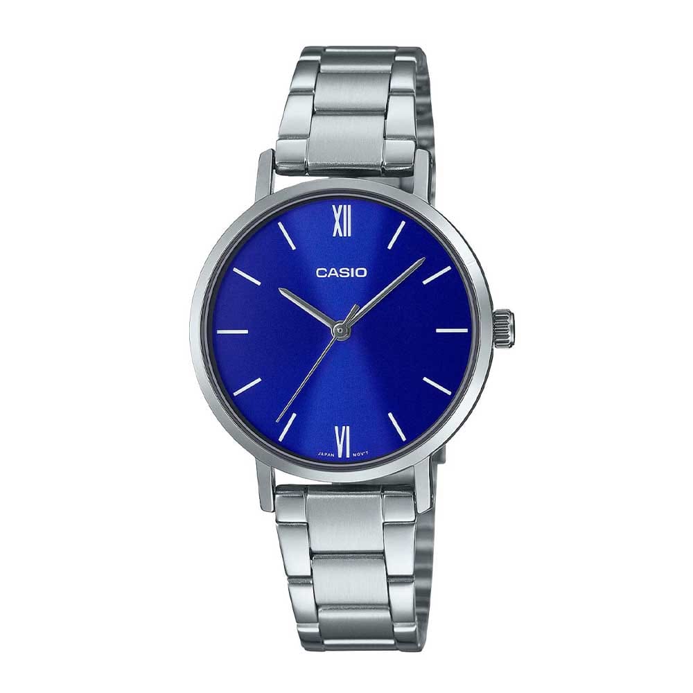 ساعت زنانه کاسیو نقره ای سرمه ای ltp-vt02d-2a
