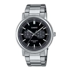ساعت مردانه کاسیو نقره ای مشکی mtp-e335d-1e