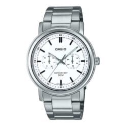 ساعت مردانه کاسیو نقره ای سفید mtp-e335d-7e