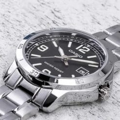ساعت مردانه کاسیو نقره ای مشکی mtp-v004d-1b