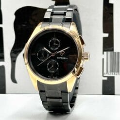 ساعت مردانه ویتوریا مشکی رز vittoria-3209