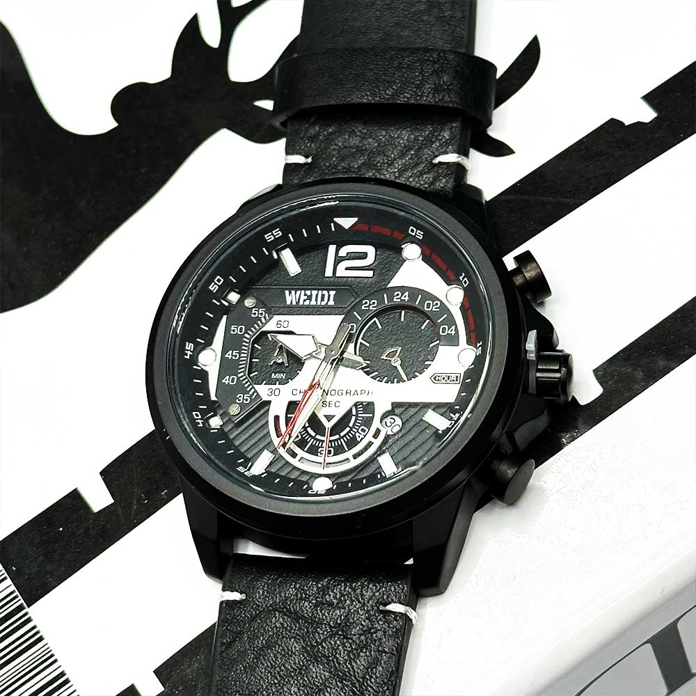 ساعت مچی مردانه ویدی WEIDI 1005 رنگ مشکی 6 ساعت مردانه ویدی مشکی weidi-1005