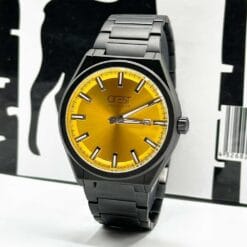 ساعت مردانه کرست مشکی زرد crest-6223