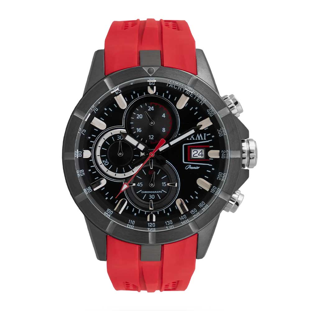 ساعت مردانه لاکسمی قرمز خاکستری laxmi-8807-4