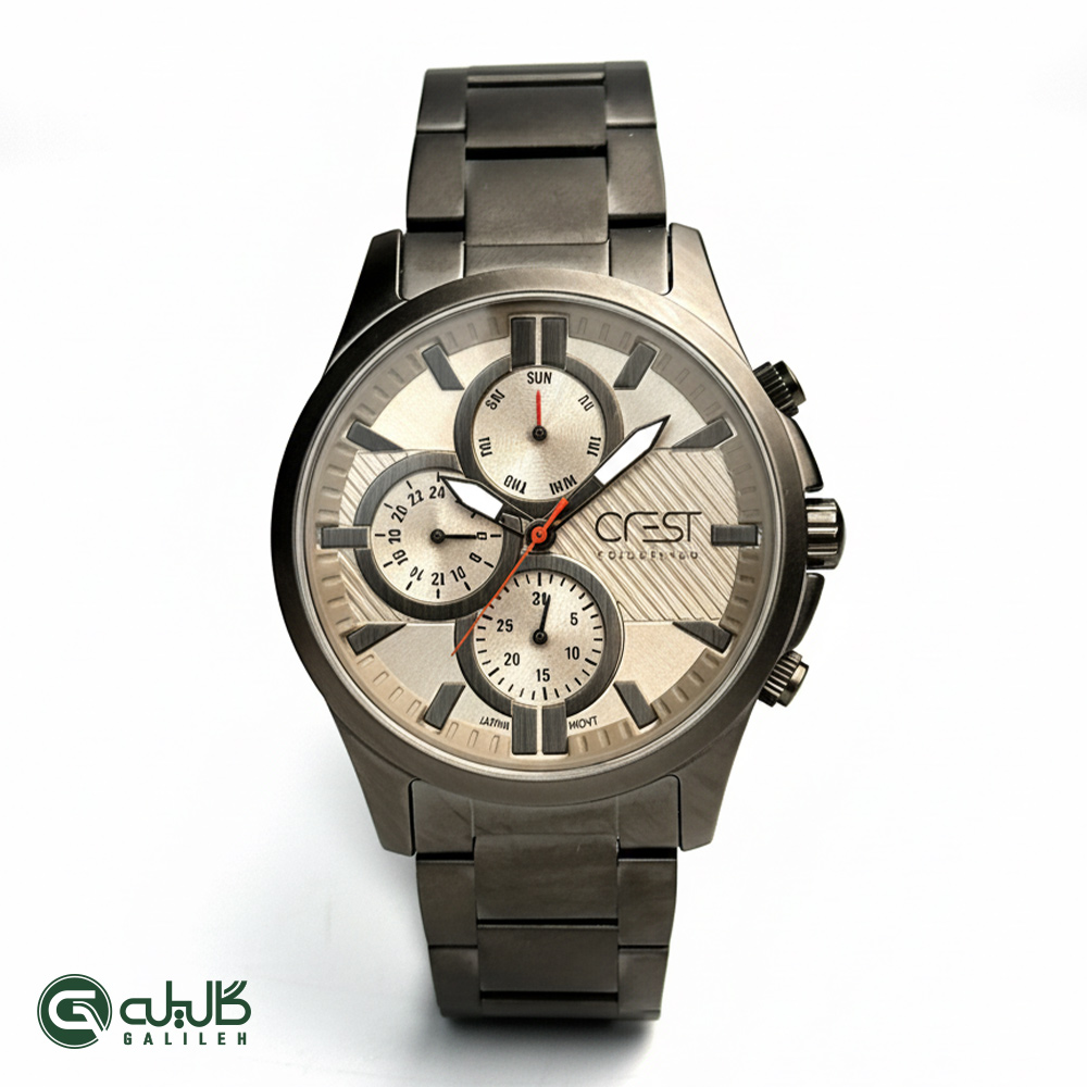 ساعت مچی مردانه کرست Crest-6183-2 3 ساعت مردانه کرست خاکستری crest-6183-2
