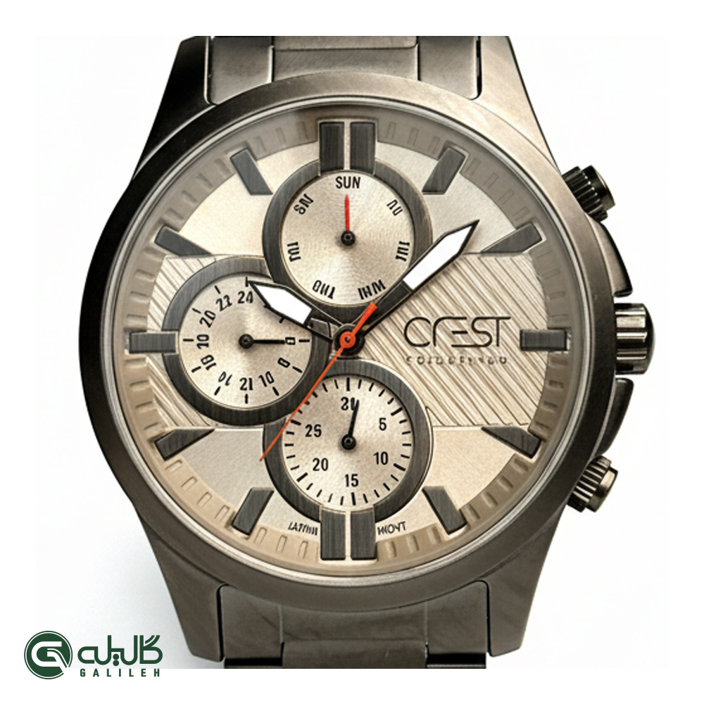 ساعت مچی مردانه کرست Crest-6183-2 4 ساعت مردانه کرست خاکستری crest-6183-2