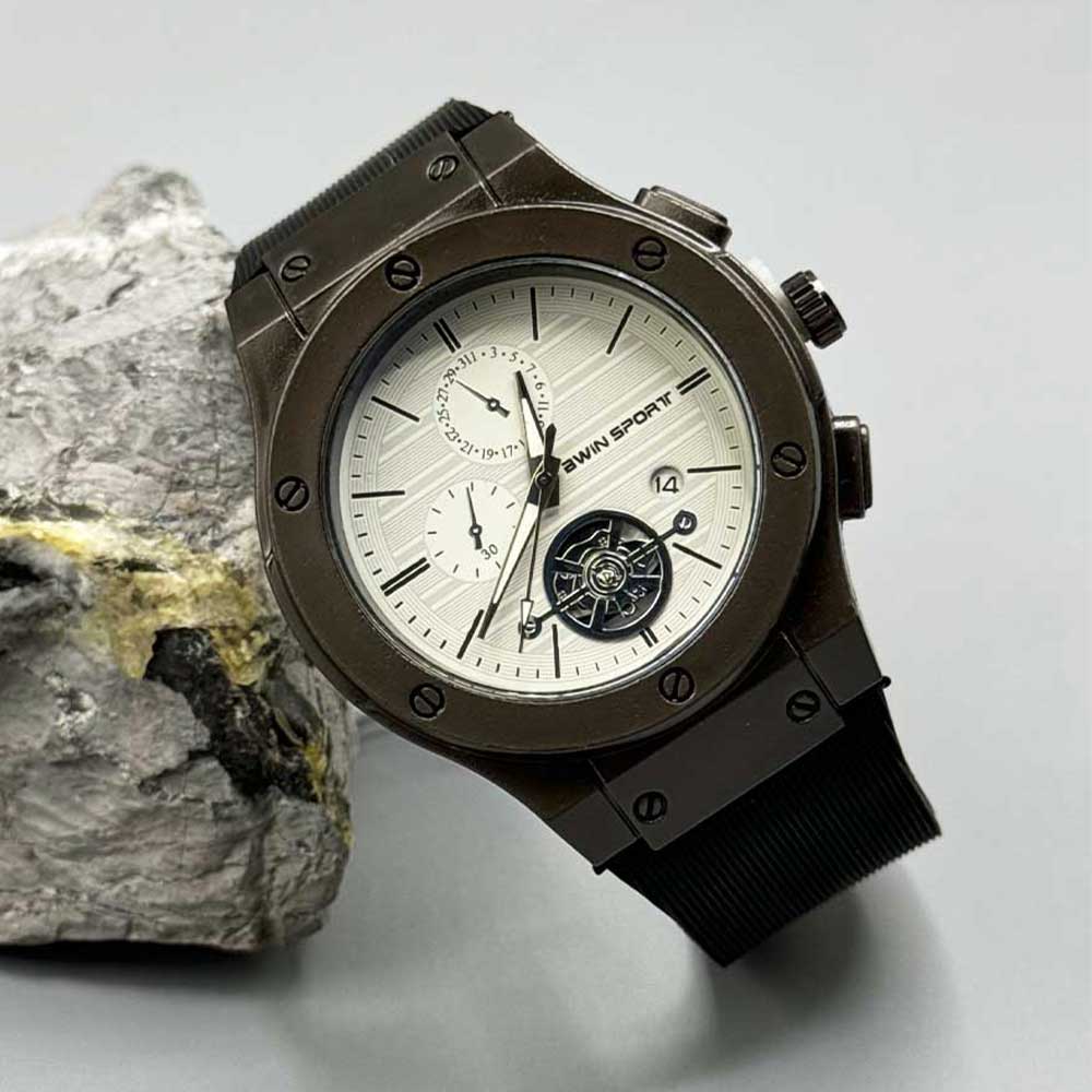 ساعت مچی مردانه بیوین اسپرت Bwin Sport 1041 9 ساعت مردانه بیوین اسپرت مشکی سفید bwinsport-1041