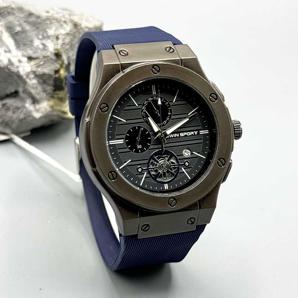 ساعت مچی مردانه بیوین اسپرت Bwin Sport 1041 6 ساعت مردانه بیوین اسپرت سرمه ای مشکی bwinsport-1041