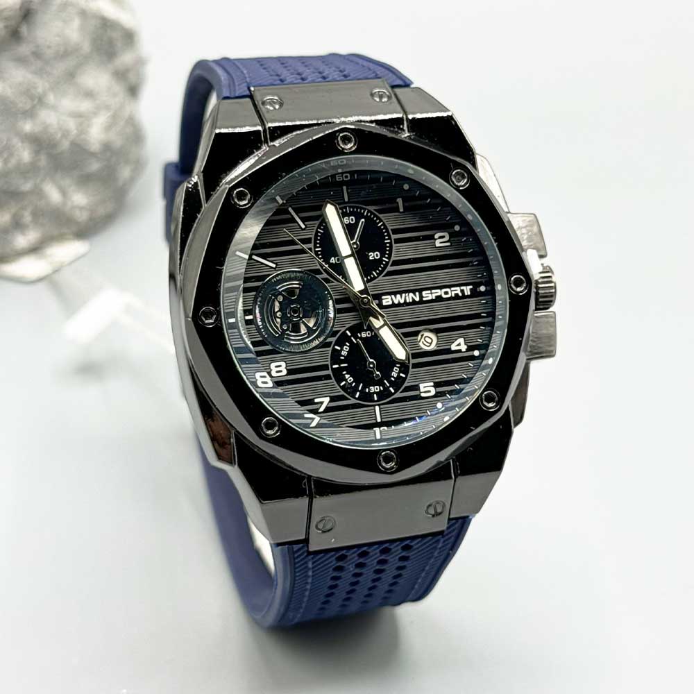ساعت مچی مردانه بیوین اسپرت Bwin Sport 1042 5 ساعت مردانه بیوین اسپرت سرمه ای مشکی bwinsport-1042