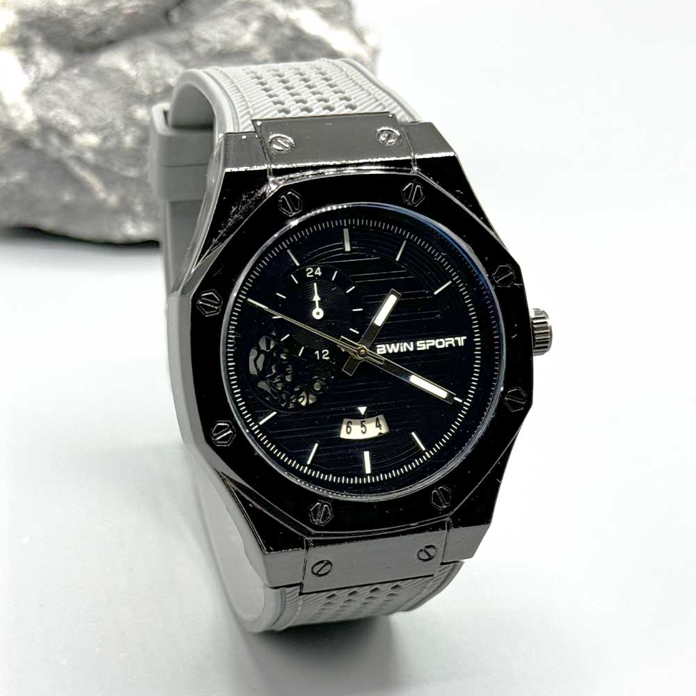 ساعت مچی مردانه بیوین اسپرت Bwin Sport 1043 5 ساعت مردانه بیوین اسپرت طوسی مشکی bwinsport-1043