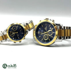 ساعت ست طلایی نقره ای سرمه ای elegance-set-6011