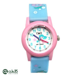 ساعت بچگانه کیو اند کیو آبی صورتی q&q-vp34j062y-3