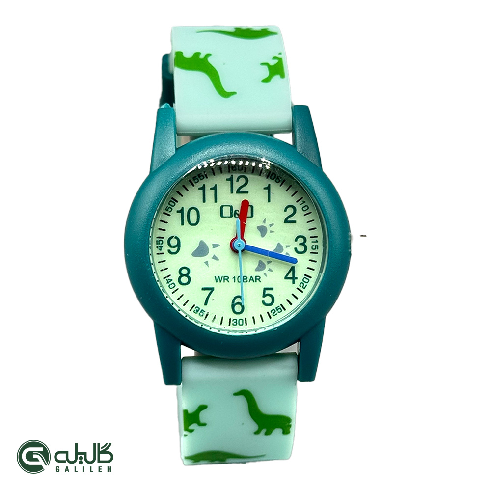 ساعت مچی پسرانه کیو اند کیو Q&Q VR99J010Y-2 3 ساعت بچگانه پسرانه سبز q&q-vr99-j010y-2